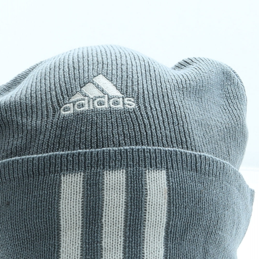 adidas Boys Grey Striped Acrylic Beanie One Size