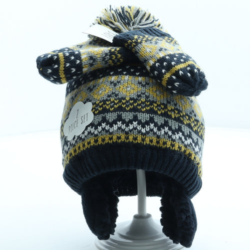 George Boys Multicoloured Fair Isle Acrylic Bonnet Size S - Pom Pom