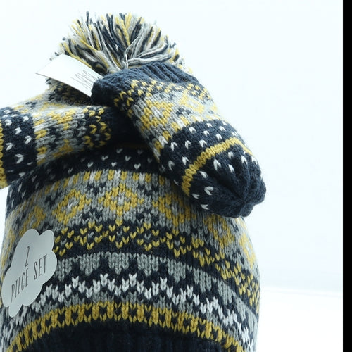 George Boys Multicoloured Fair Isle Acrylic Bonnet Size S - Pom Pom
