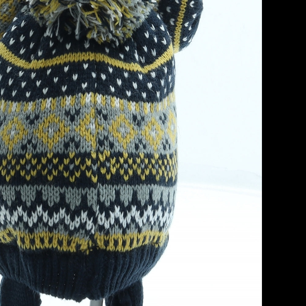 George Boys Multicoloured Fair Isle Acrylic Bonnet Size S - Pom Pom