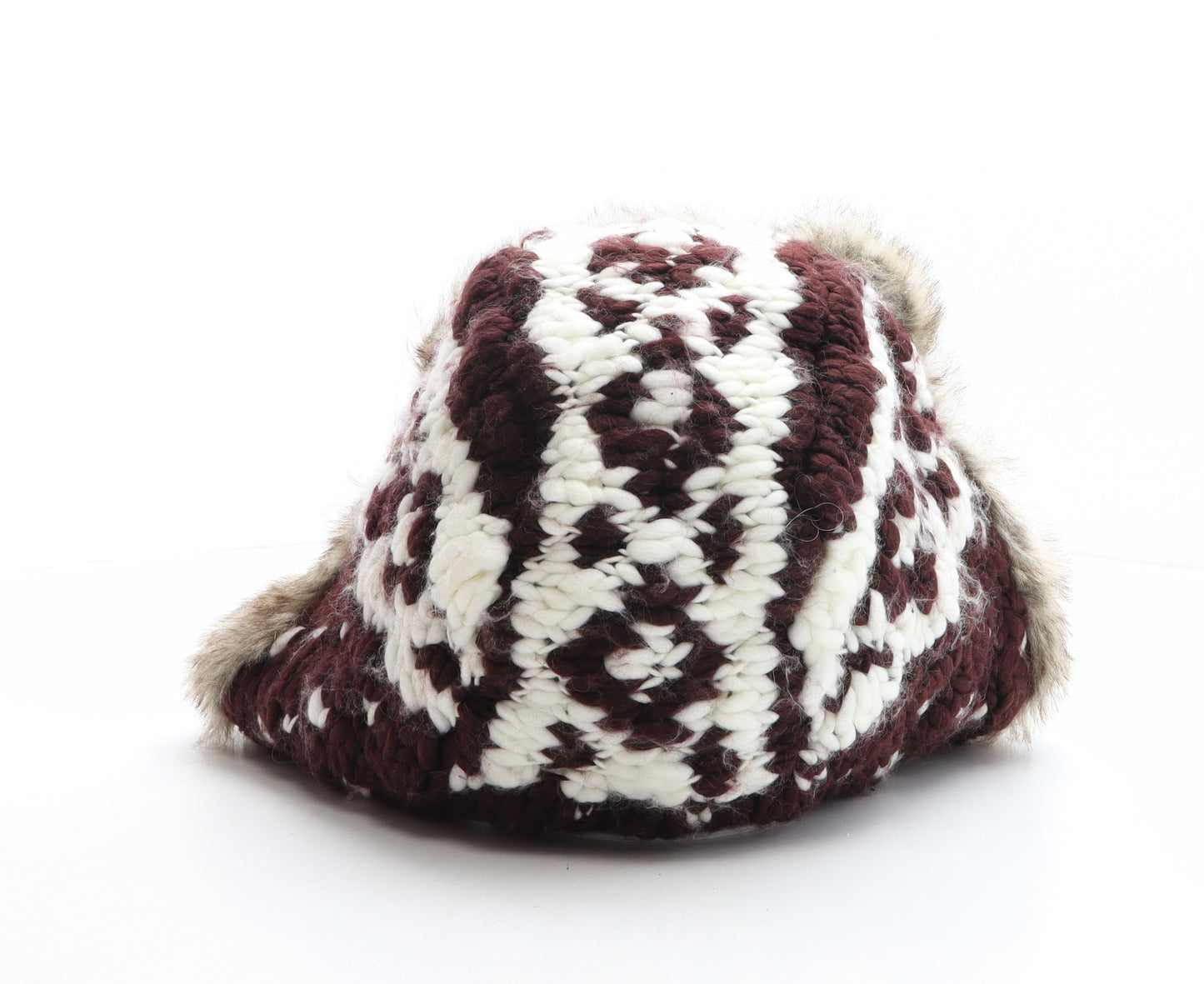 River Island Womens Multicoloured Geometric Acrylic Trapper Hat One Size