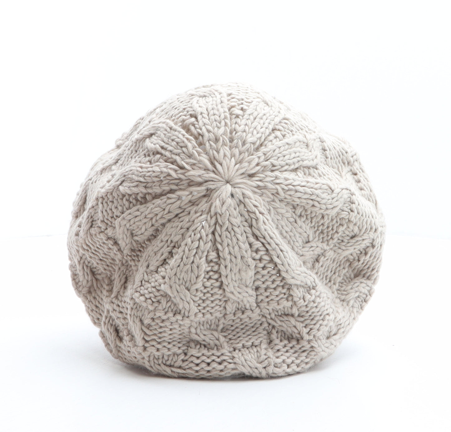 Preworn Womens Beige Acrylic Beret One Size