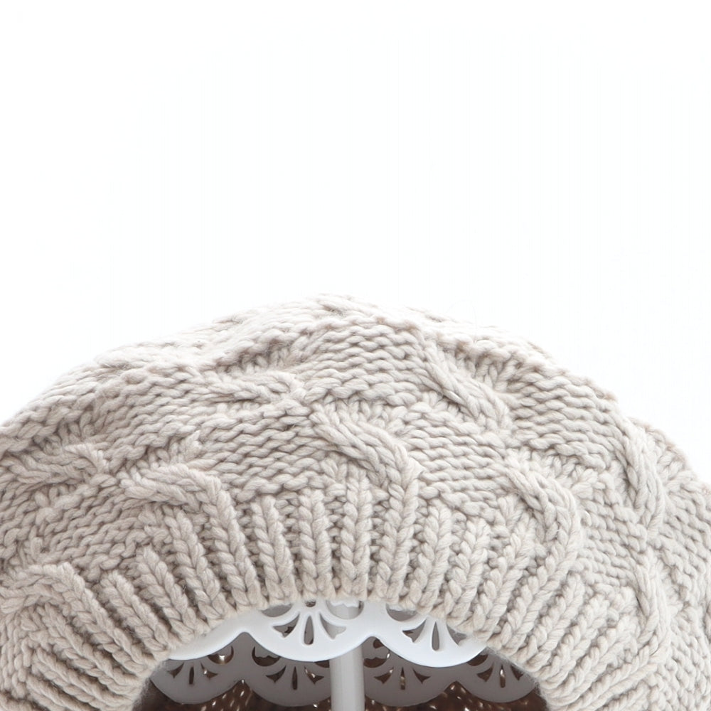 Preworn Womens Beige Acrylic Beret One Size