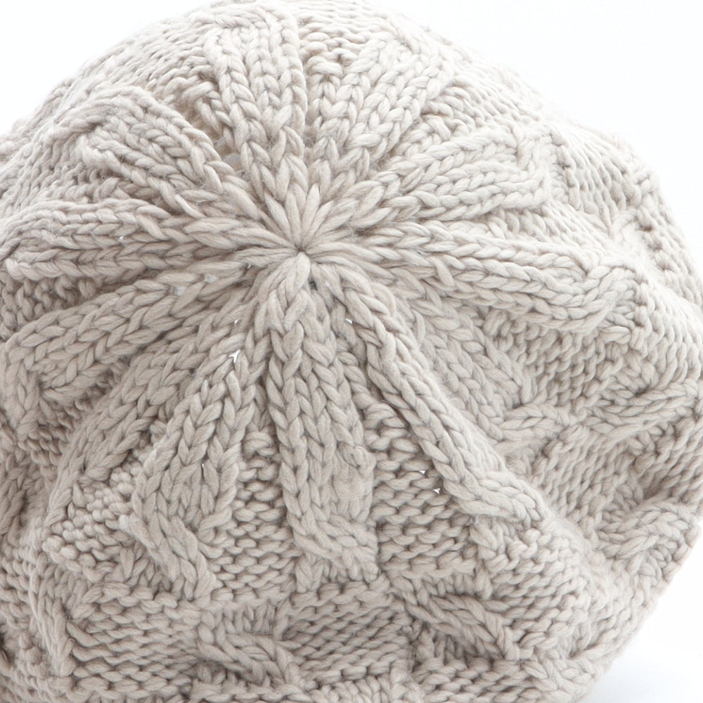 Preworn Womens Beige Acrylic Beret One Size