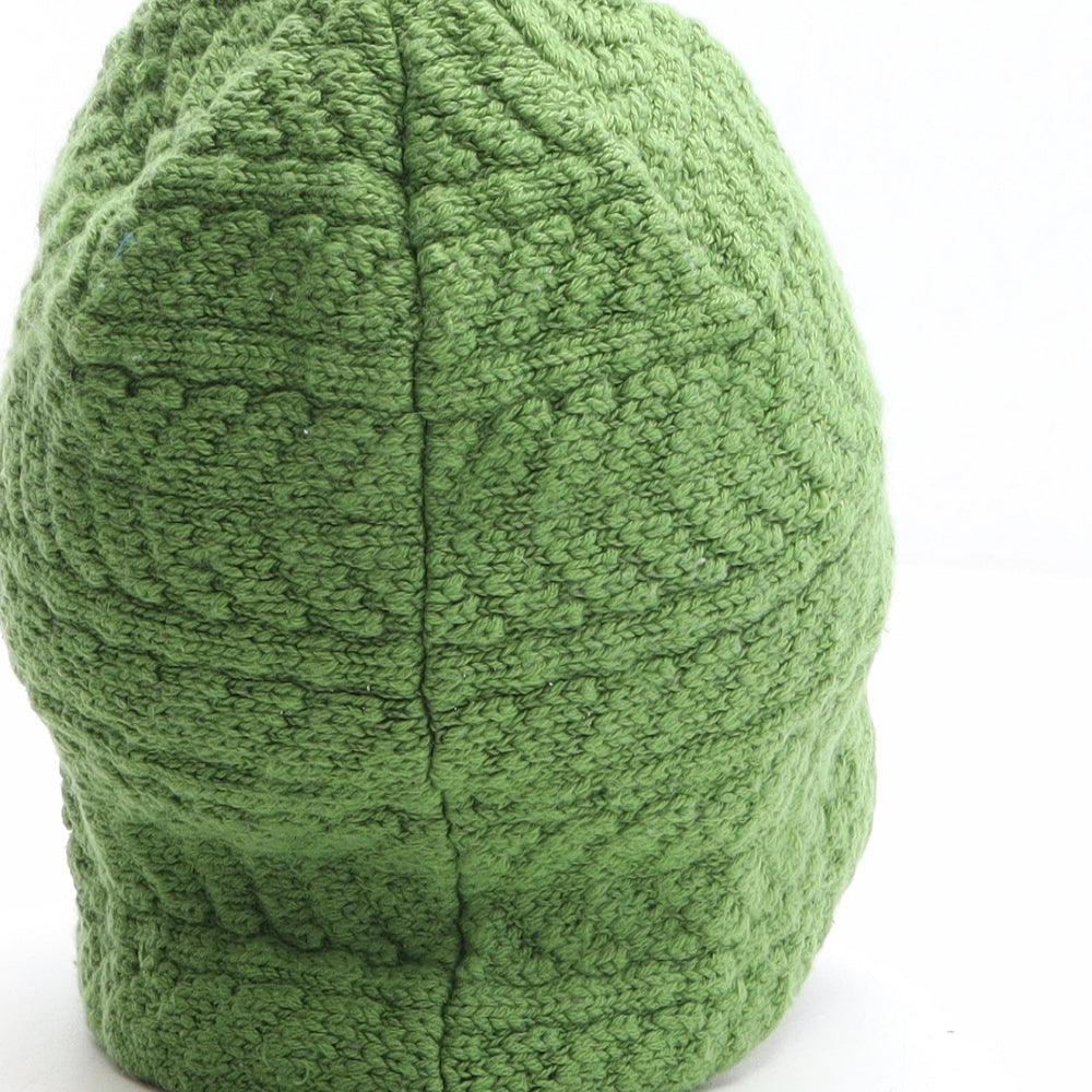 MoonShadow Womens Green 100% Wool Beanie One Size