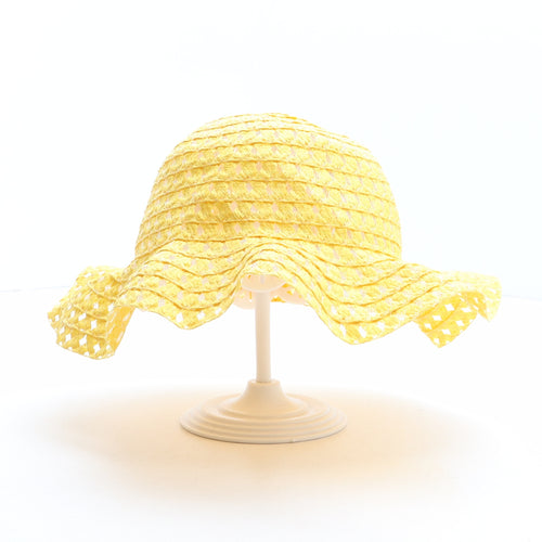 Preworn Girls Yellow Paper Sun Hat One Size
