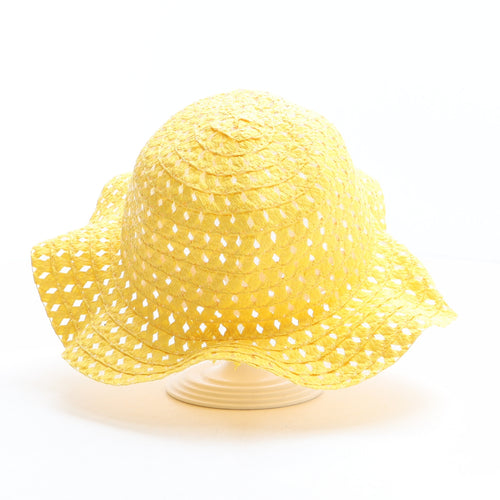 Preworn Girls Yellow Paper Sun Hat One Size