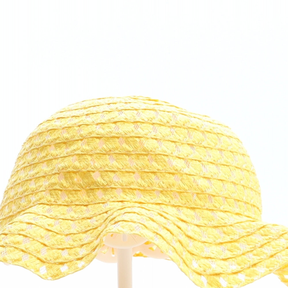 Preworn Girls Yellow Paper Sun Hat One Size