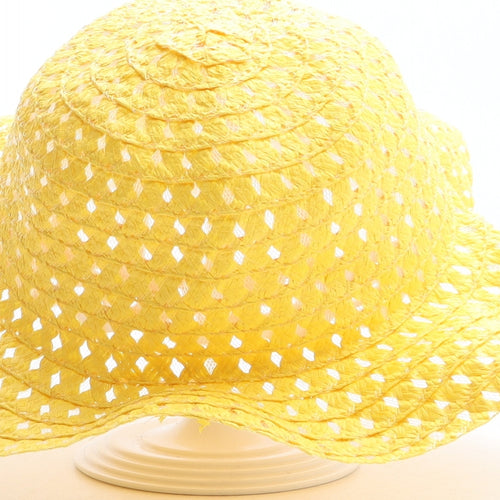 Preworn Girls Yellow Paper Sun Hat One Size
