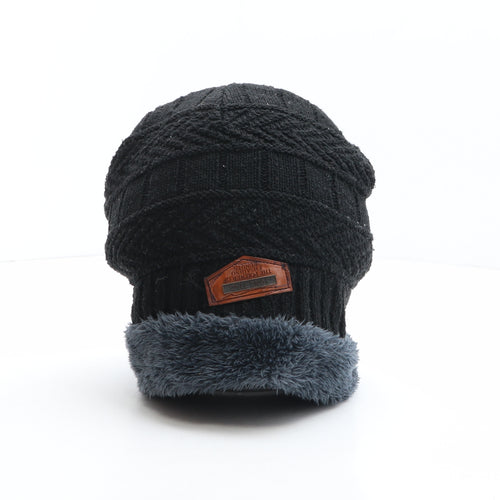 Song Ting The Poiener of Fhsaihno Rendts Mens Black Acrylic Beanie One Size