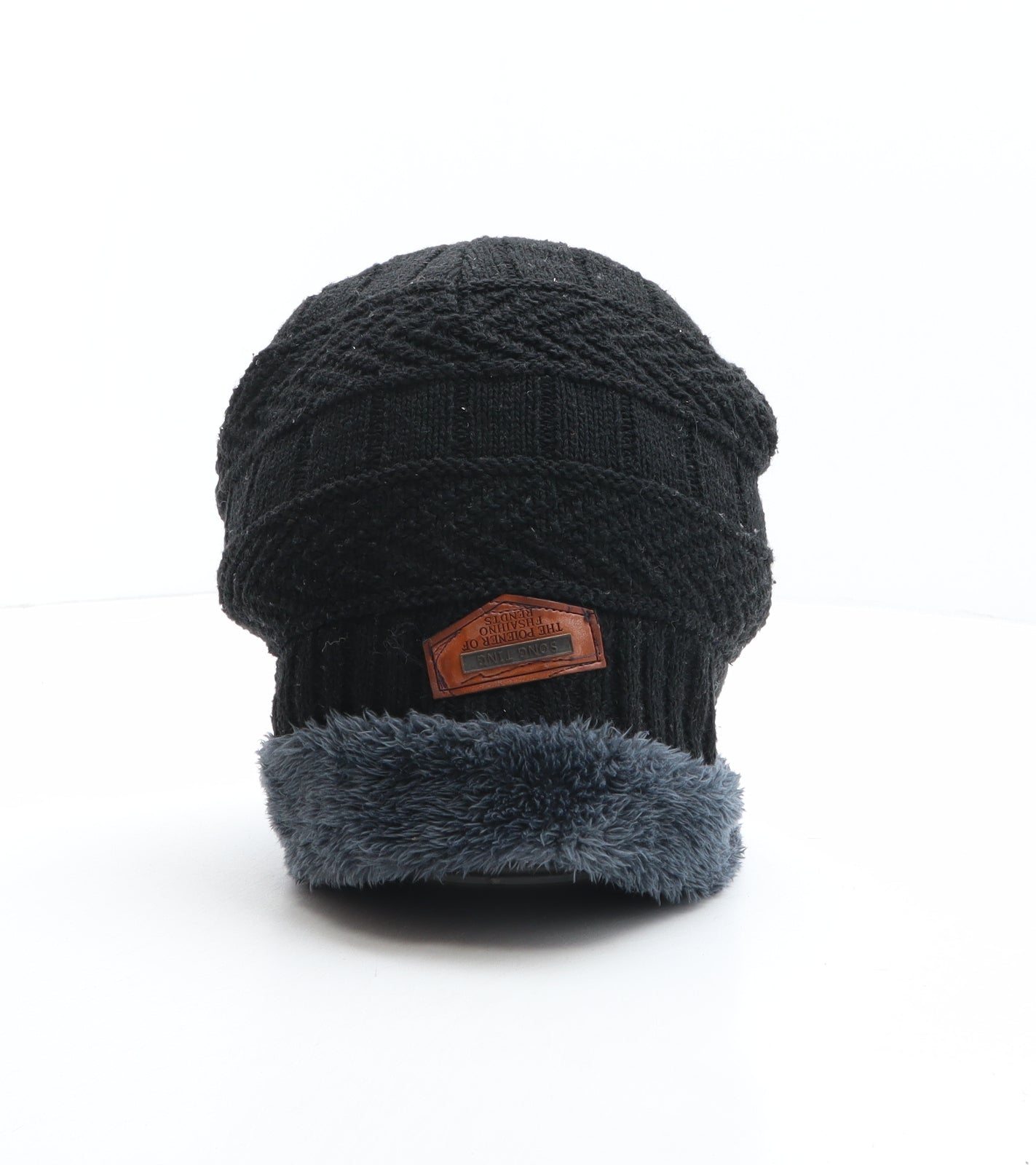 Song Ting The Poiener of Fhsaihno Rendts Mens Black Acrylic Beanie One Size