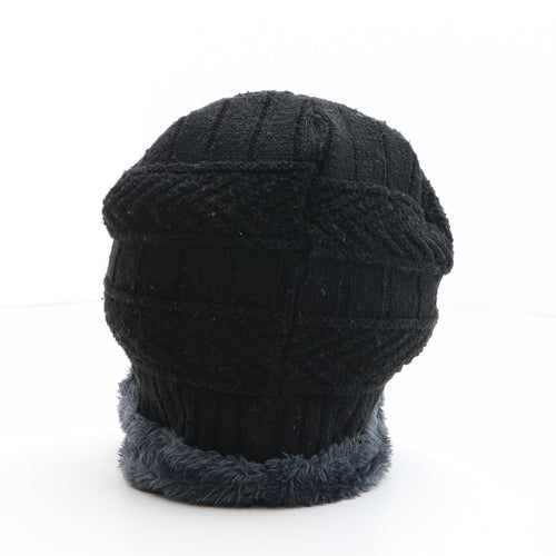 Song Ting The Poiener of Fhsaihno Rendts Mens Black Acrylic Beanie One Size