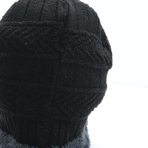 Song Ting The Poiener of Fhsaihno Rendts Mens Black Acrylic Beanie One Size