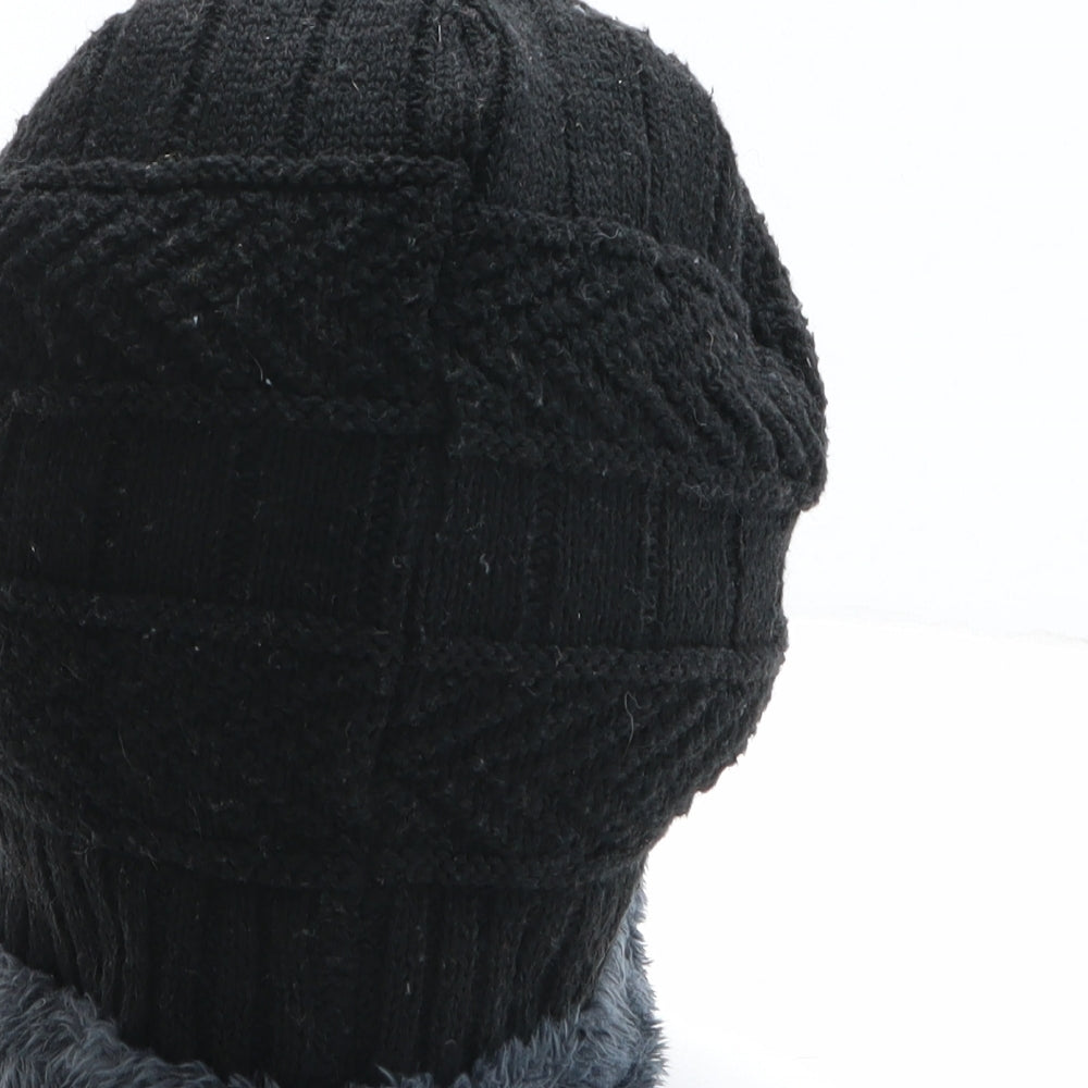 Song Ting The Poiener of Fhsaihno Rendts Mens Black Acrylic Beanie One Size