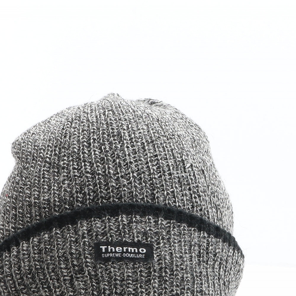 Jeff&Co Mens Grey Acrylic Beanie One Size
