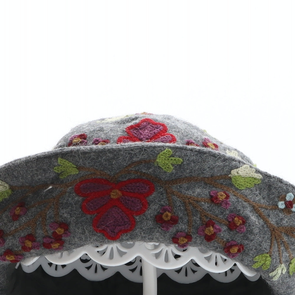 Accessorize Womens Grey Floral 100% Viscose Cloche One Size