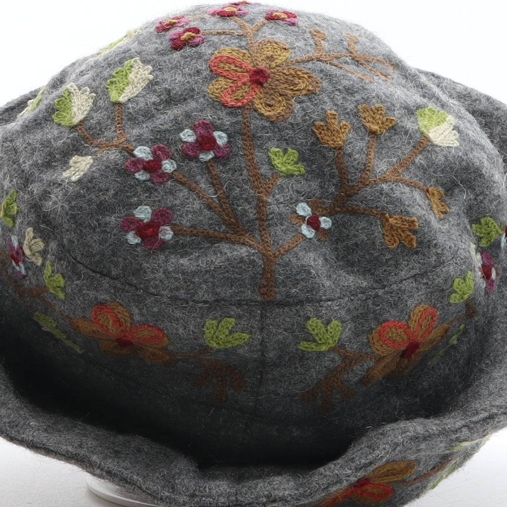 Accessorize Womens Grey Floral 100% Viscose Cloche One Size