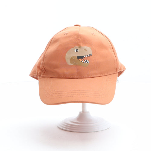 H&M Boys Orange Polyester Baseball Cap One Size - Dinosaur detail
