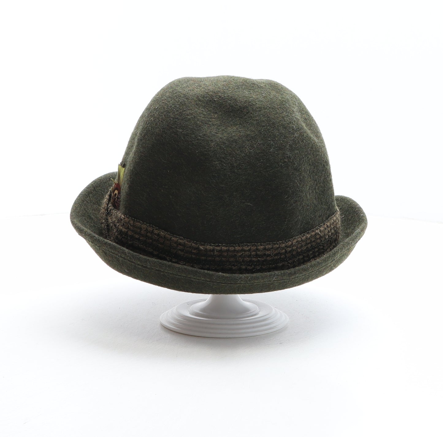 Dunn&co Mens Green Wool Trilby Size 58 - Feather detail