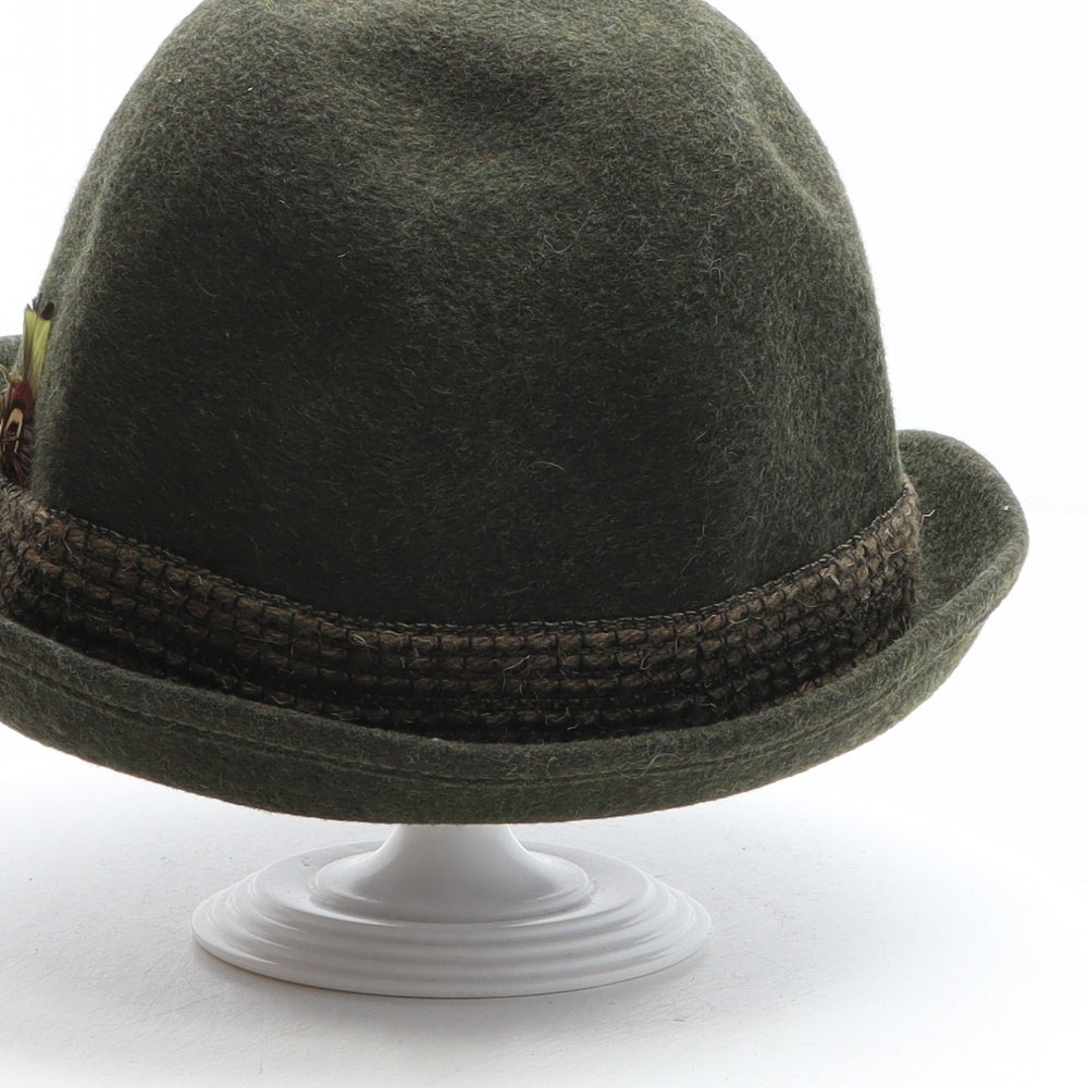 Dunn&co Mens Green Wool Trilby Size 58 - Feather detail