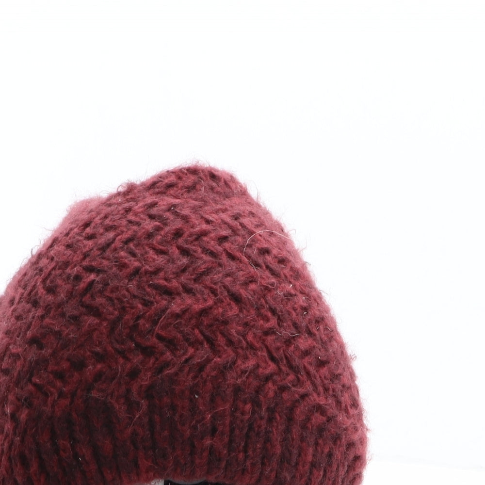 Topshop Womens Red Acrylic Beanie One Size
