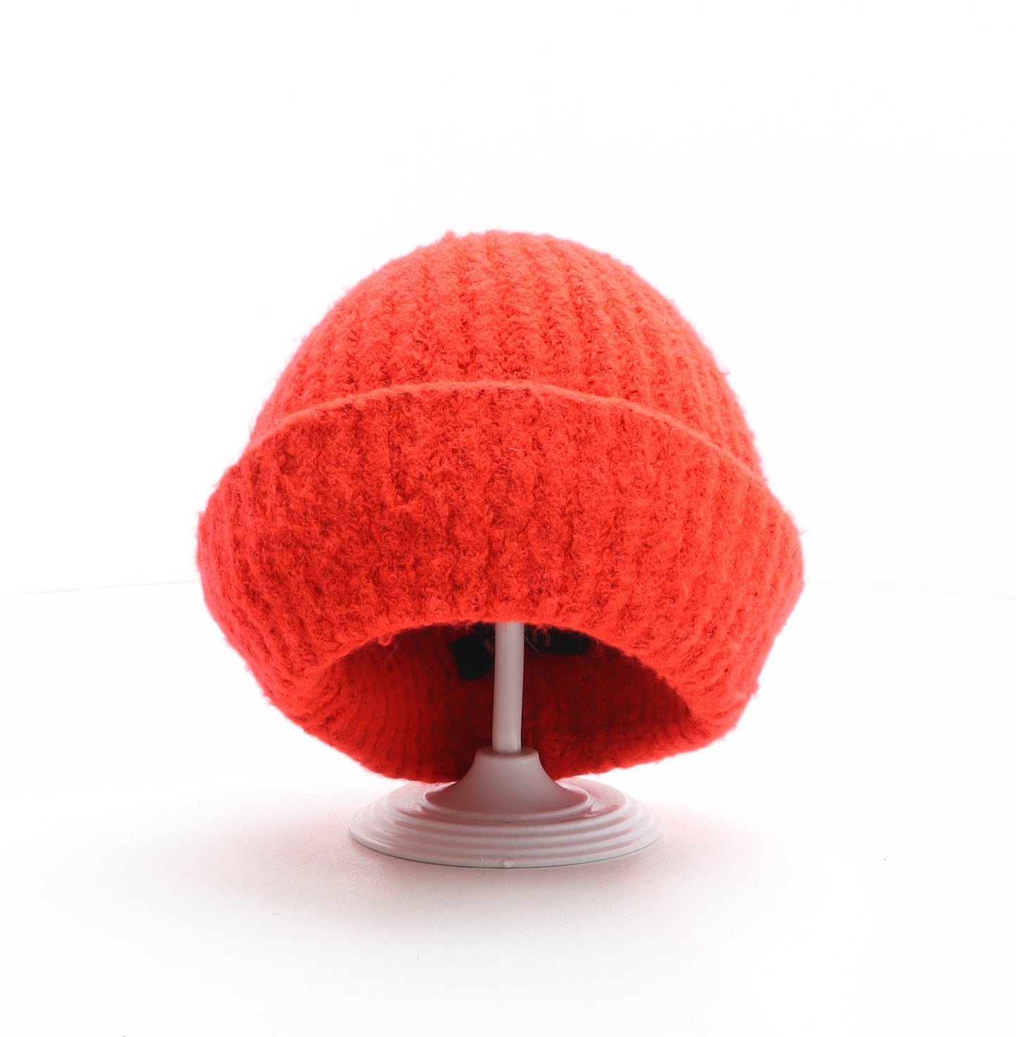 Faith Womens Orange Acrylic Beanie One Size