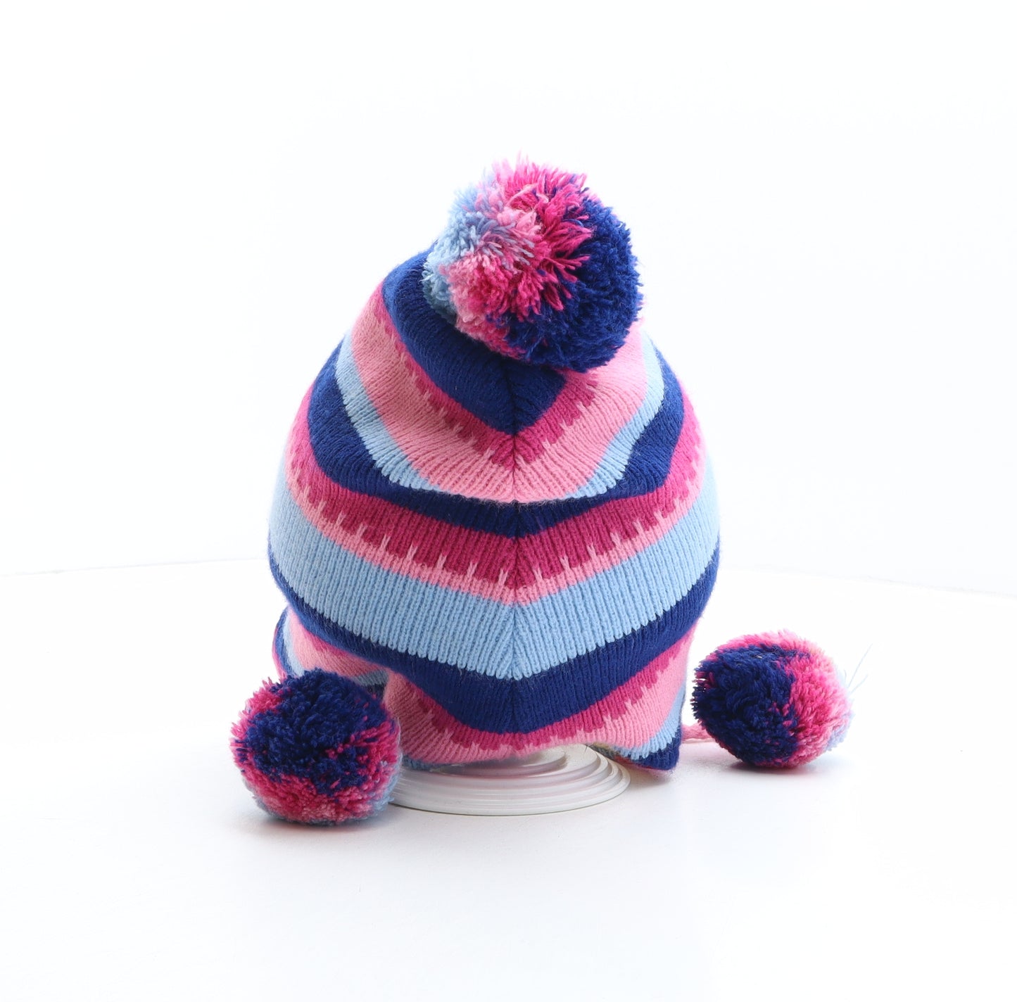 Thinsulate Girls Multicoloured Striped Acrylic Bonnet One Size