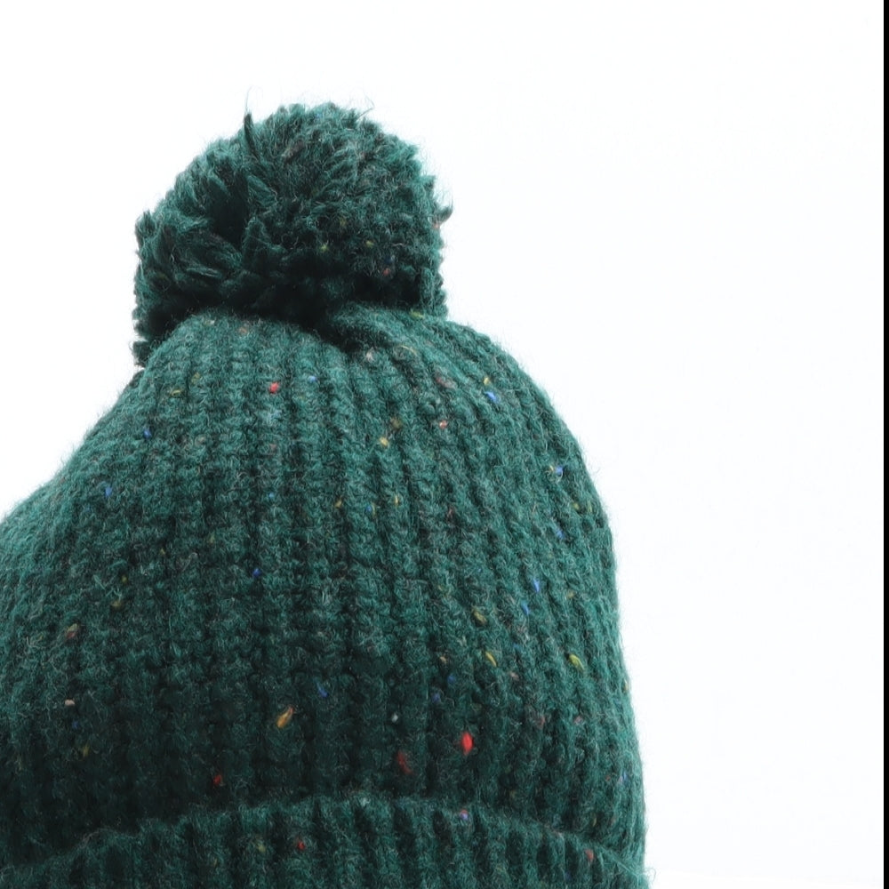 Preworn Womens Green Acrylic Bobble Hat One Size