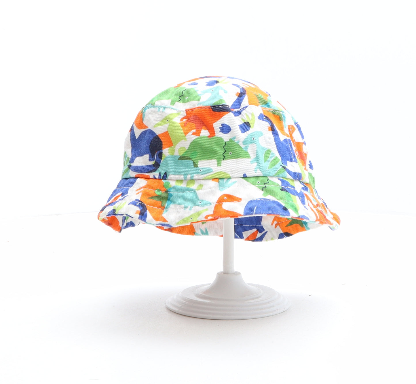 NEXT Boys Multicoloured Geometric 100% Cotton Bucket Hat One Size - Dinosaur Pattern