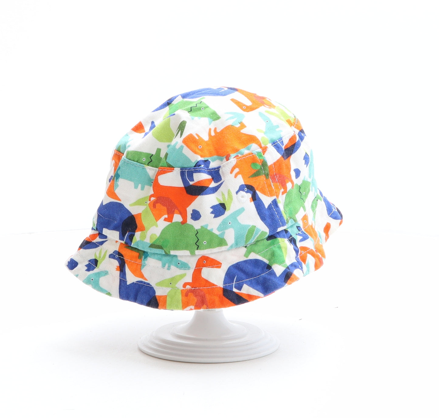 NEXT Boys Multicoloured Geometric 100% Cotton Bucket Hat One Size - Dinosaur Pattern