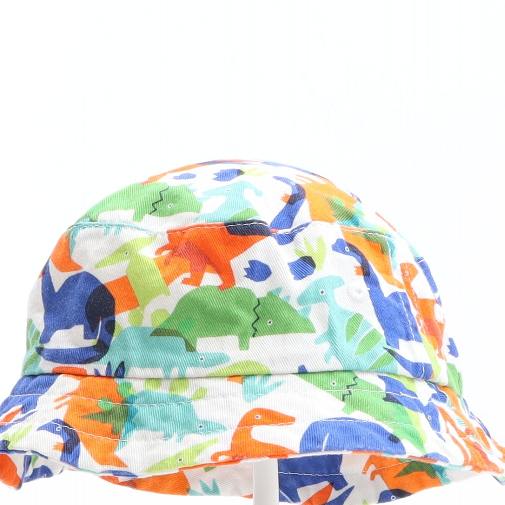 NEXT Boys Multicoloured Geometric 100% Cotton Bucket Hat One Size - Dinosaur Pattern