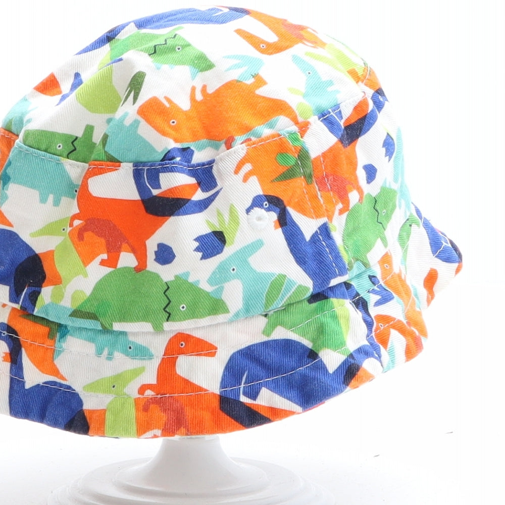 NEXT Boys Multicoloured Geometric 100% Cotton Bucket Hat One Size - Dinosaur Pattern