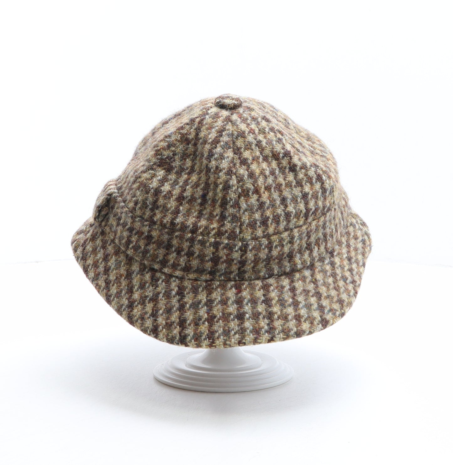 Dunn&Co Mens Brown Geometric Wool Flat Cap One Size - Deerstaker
