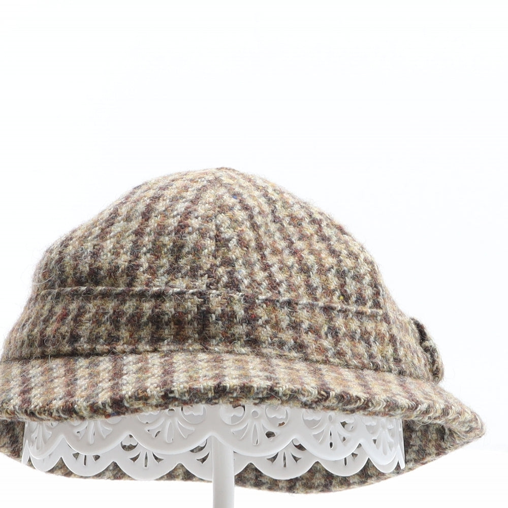 Dunn&Co Mens Brown Geometric Wool Flat Cap One Size - Deerstaker