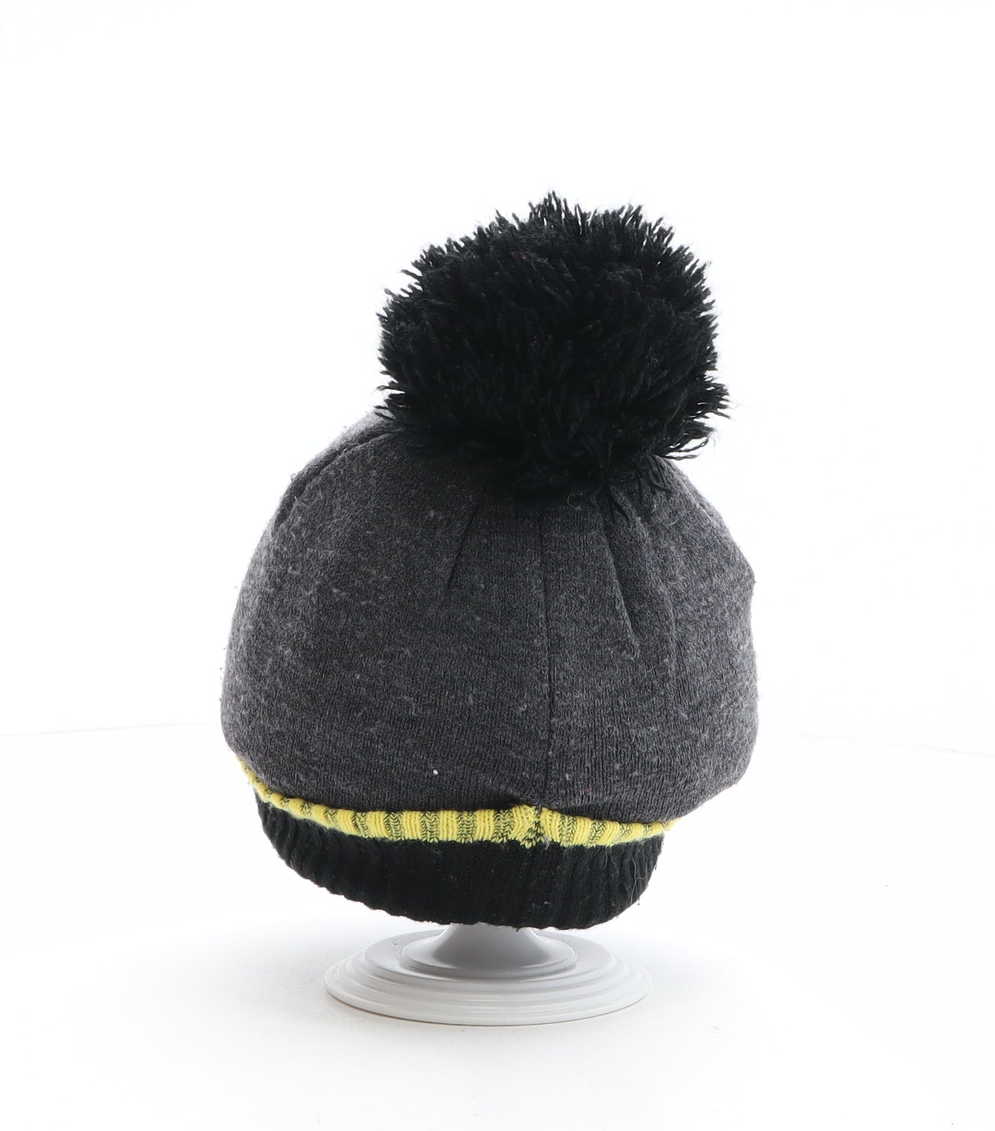 Despicable Me Boys Grey Acrylic Bobble Hat One Size - Minion