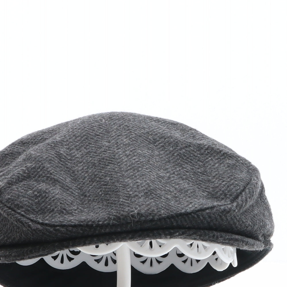 H&M Mens Grey Herringbone Polyester Flat Cap Size M