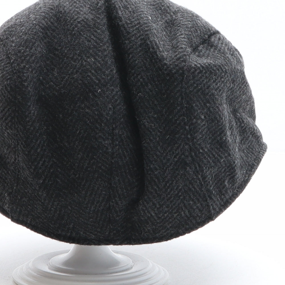 H&M Mens Grey Herringbone Polyester Flat Cap Size M