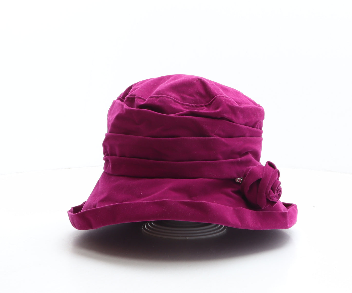 Proppa Toppa Womens Purple Polyester Cloche One Size - Detachable Flower Detail