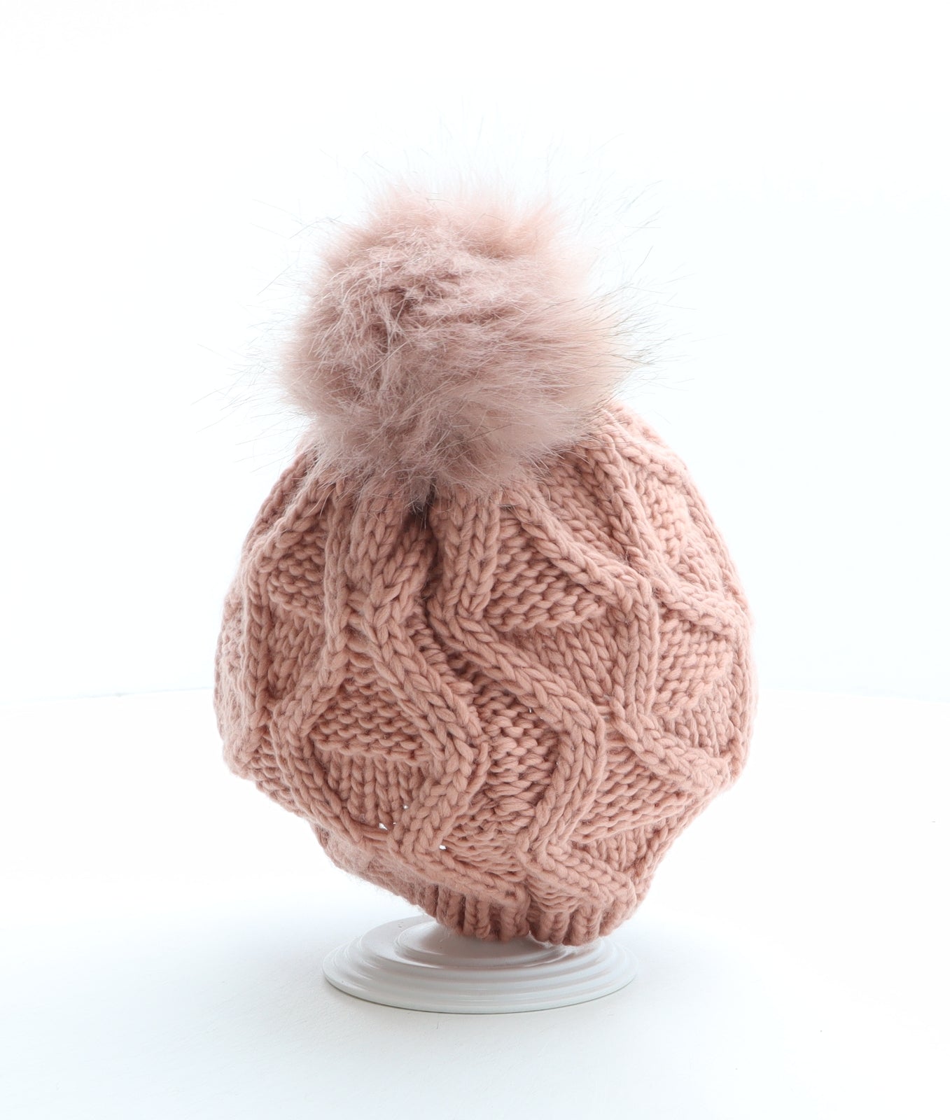 Deichmann Womens Pink Acrylic Bobble Hat One Size