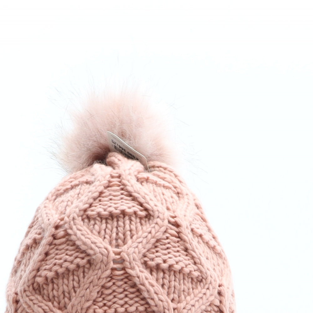 Deichmann Womens Pink Acrylic Bobble Hat One Size