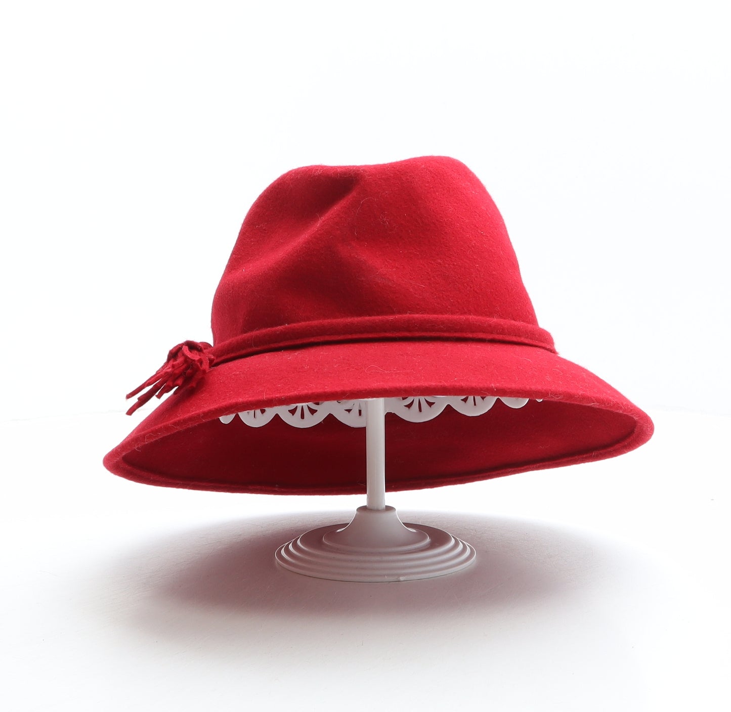 ELVI Womens Red 100% Wool Fedora One Size