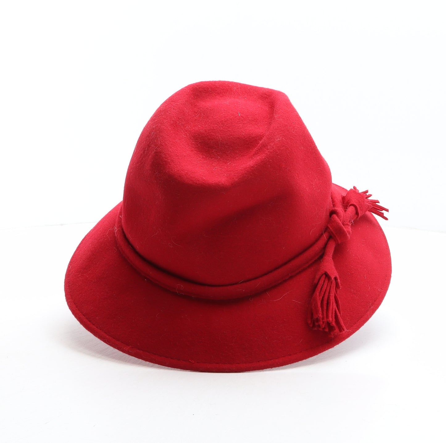 ELVI Womens Red 100% Wool Fedora One Size