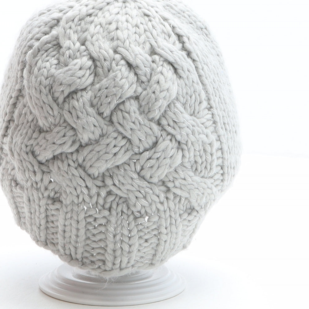 Matalan Womens Grey Acrylic Beanie One Size