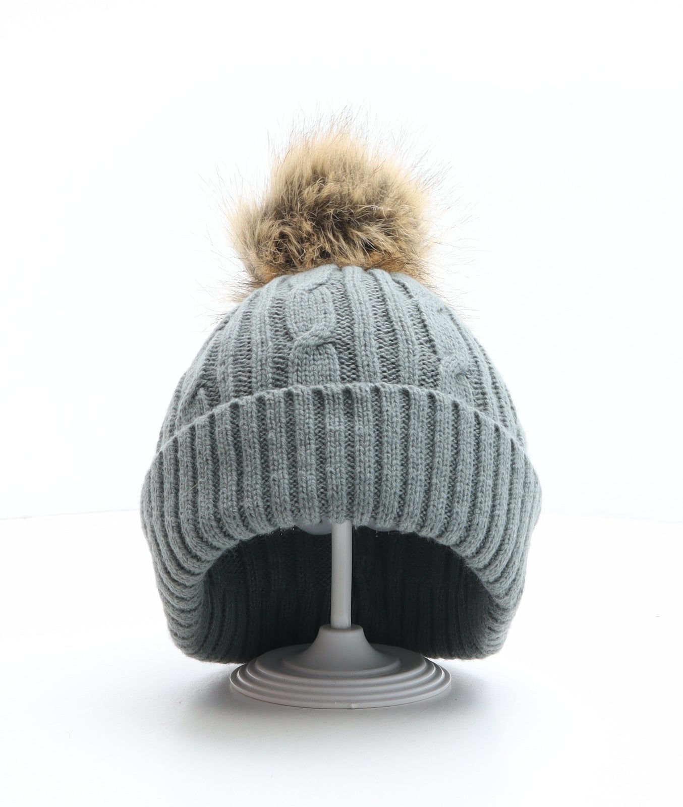 Alpine Womens Grey Acrylic Bobble Hat One Size