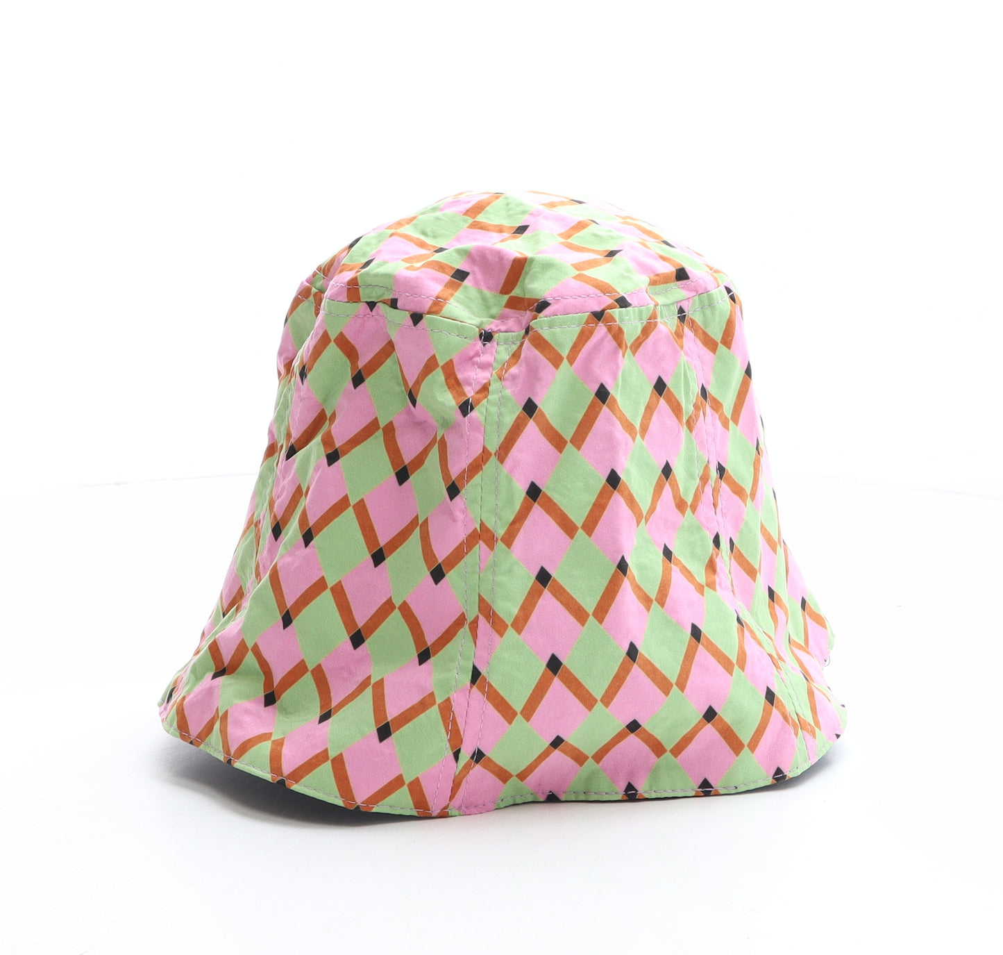 Zara Womens Multicoloured Geometric Cotton Bucket Hat Size M