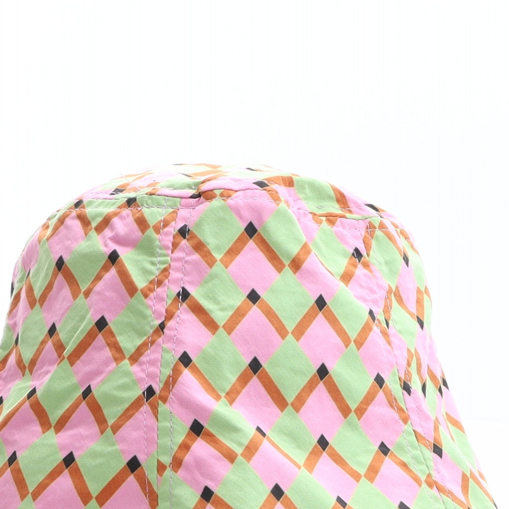 Zara Womens Multicoloured Geometric Cotton Bucket Hat Size M