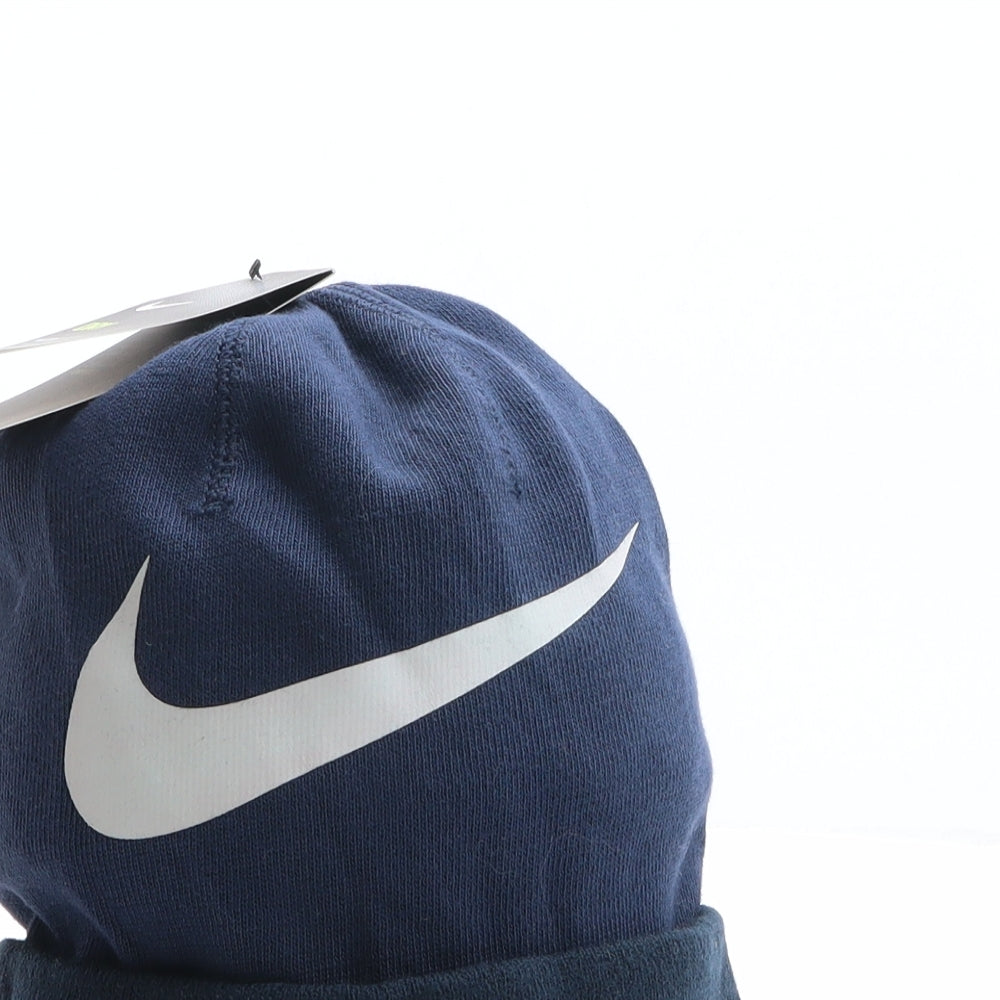 Nike Mens Blue Cotton Beanie One Size