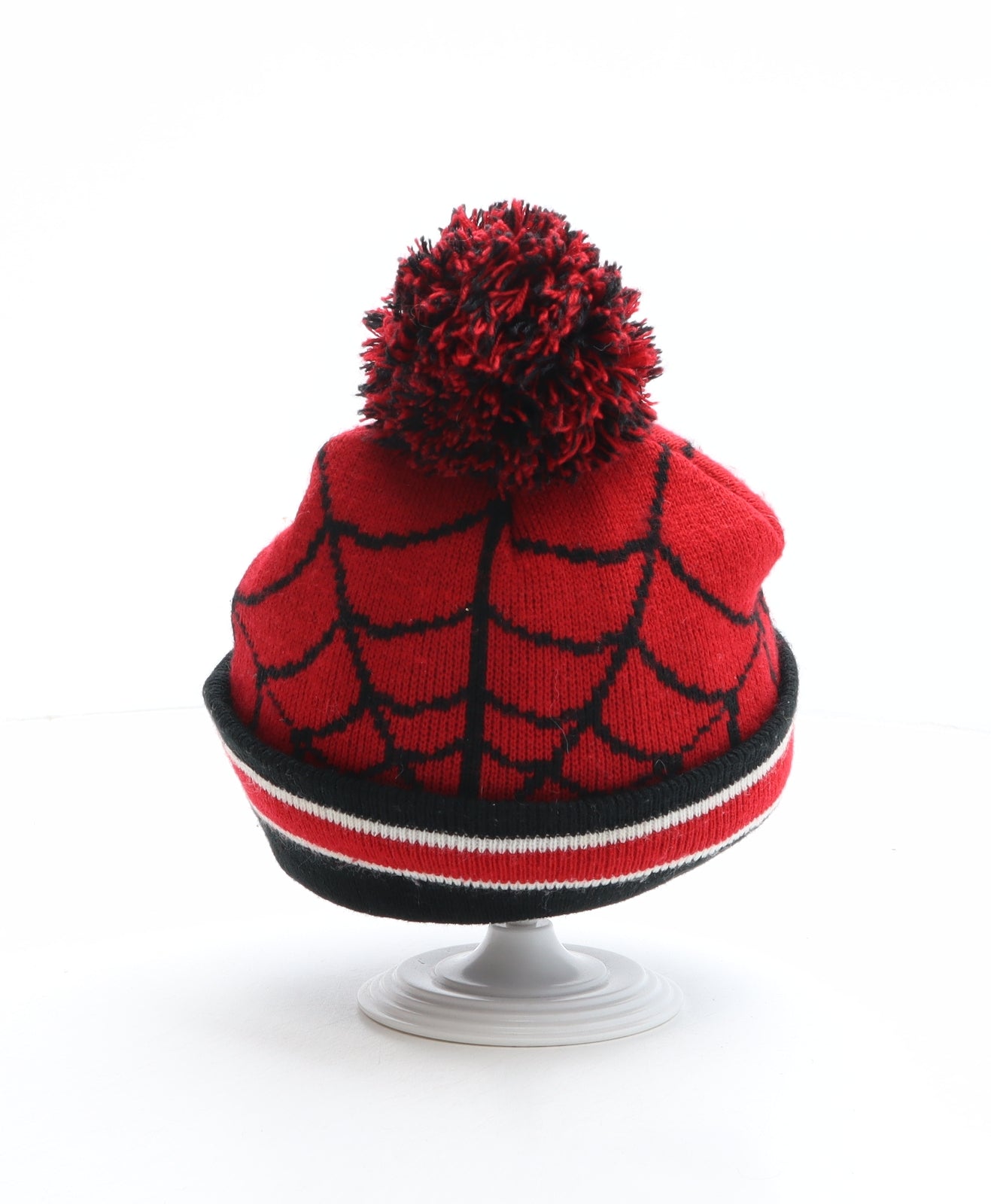 Primark Mens Multicoloured Geometric Acrylic Beanie Size S - Spiderman, Marvel