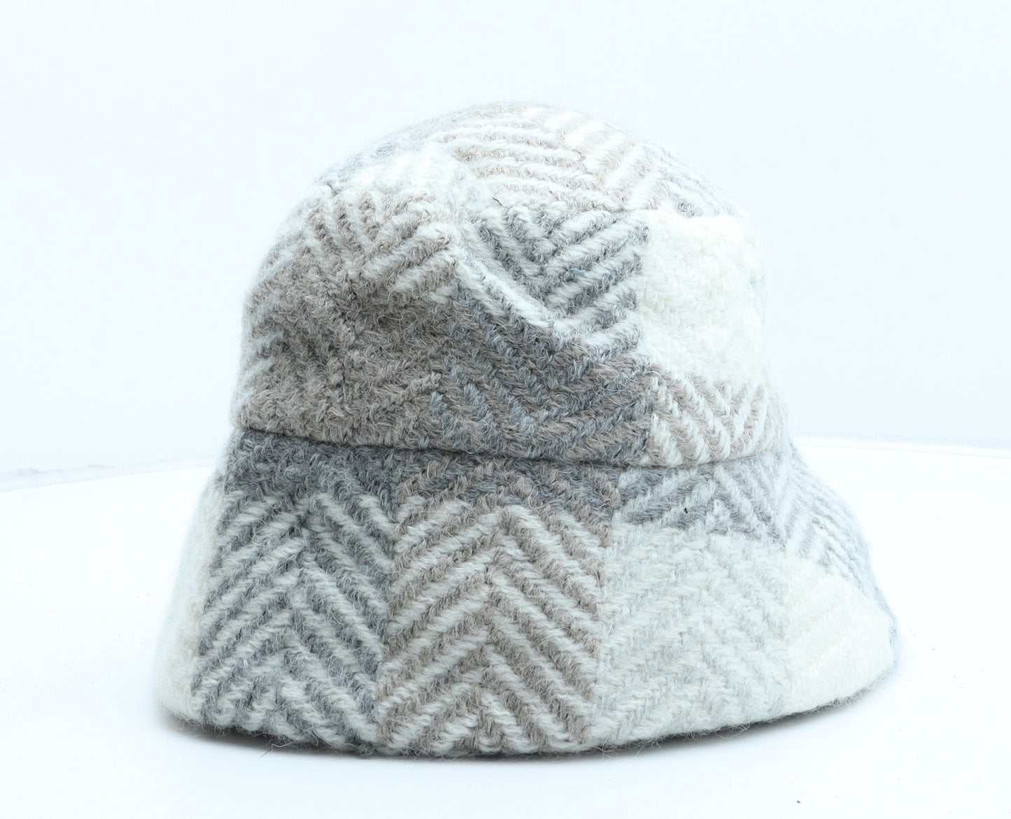 Blarney Womens Beige Geometric Wool Bucket Hat One Size