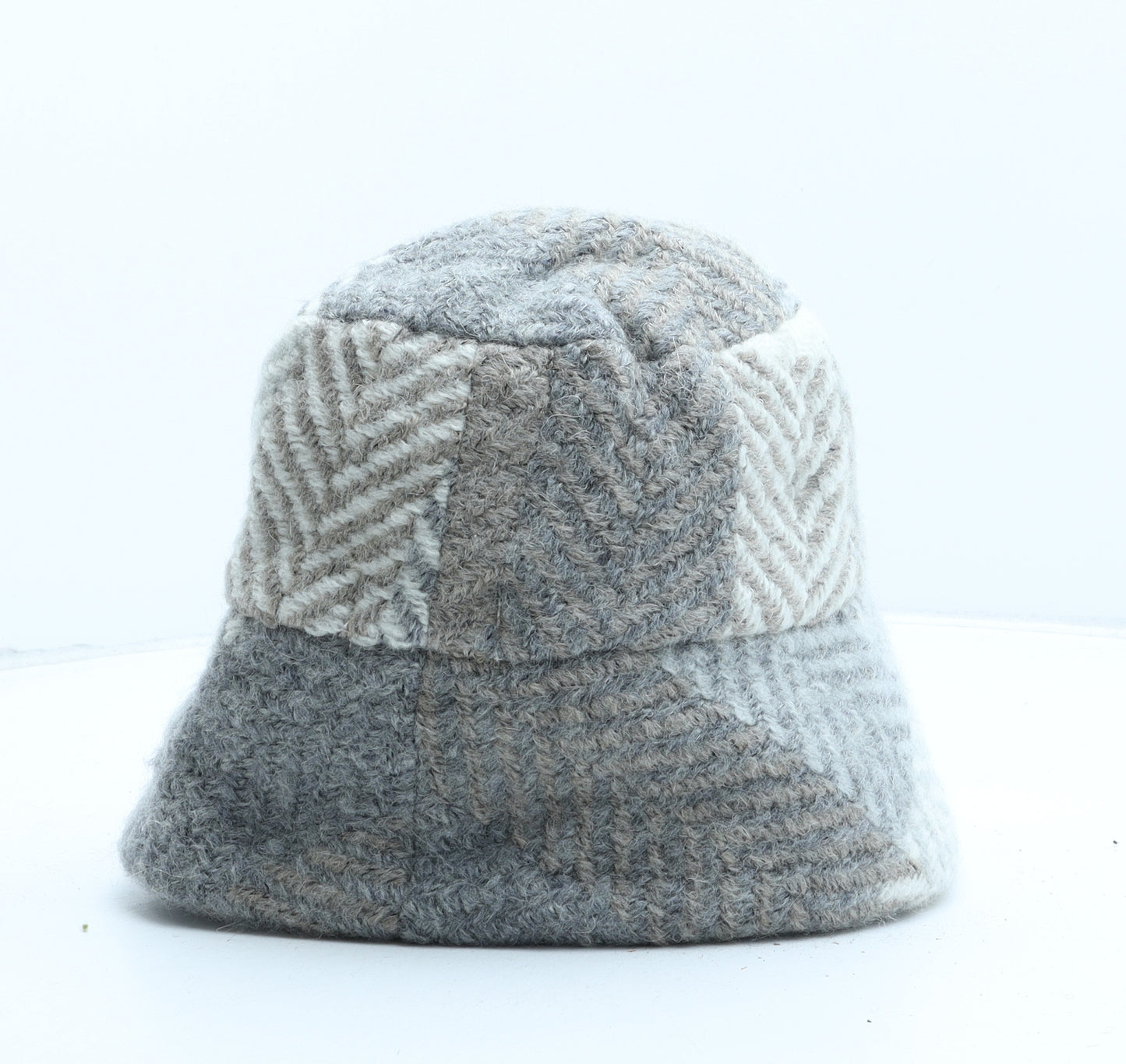 Blarney Womens Beige Geometric Wool Bucket Hat One Size